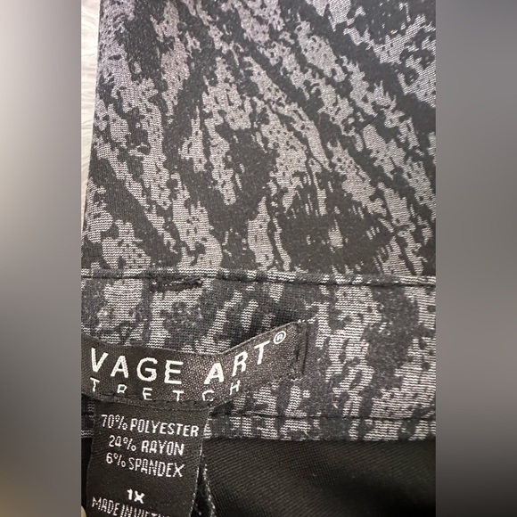 Black & Gray Patterned  Pants - Picture 12 of 12